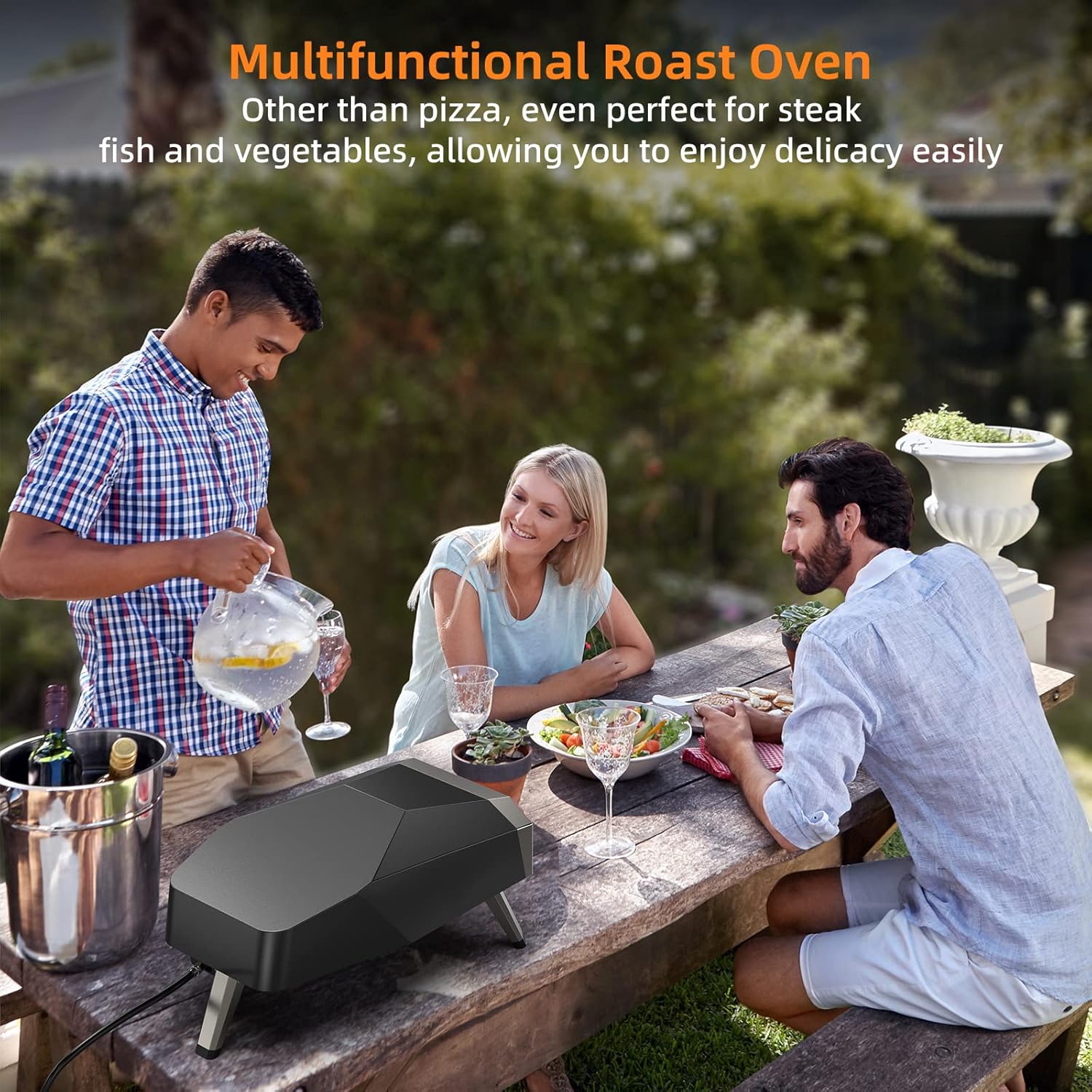 Gas Pizza Oven Portable Outdoor Pizza Oven for 12'' Pizza, Stainless Steel Pizza Maker Set for Outside Backyard Camping Cooking