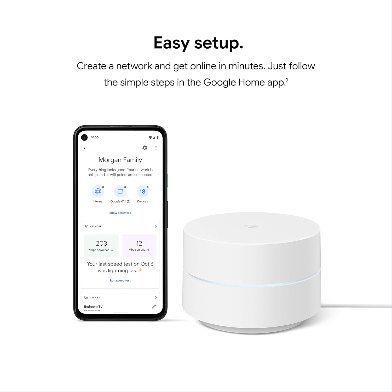 Google Wifi - AC1200 - Mesh WiFi System - Wifi Router - 4500 Sq Ft Coverage&nbsp;- 3 pack