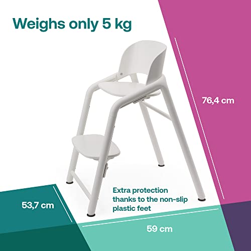 Bugaboo Giraffe Wooden Baby High Chair, Adjustable in 1 Second, Easy to Clean, Safe and Ergonomic Highchair, Suitable from Birth in Combination with Newborn Set (Sold Separately), Warm Wood/Gray