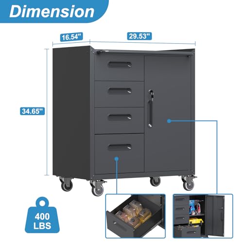 Garage Storage Cabinet Wall Cabinet with 2 Doors,Lockable Tool Cabinets Wall Mounted with Adjustale Shelves,Heavy Duty Steel Hanging Cabinets for Warehouse Kitchen Laundry,Assembly Required
