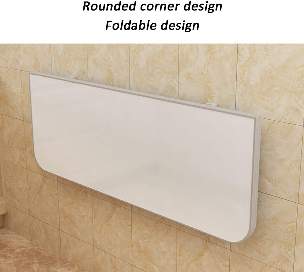 Home Kitchen Invisible Wall Mounted Table,Wood Desk,Floating Dining Table,Folding Computer Desk,Laundry Workbench,21 Sizes,with Stand and Screws,White Fashionable