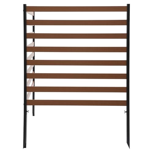 Air Conditioner Fence 2 Panels 39"W x 51"H Privacy Screens Fence Panel for Outdoor Units Pool Equipment Trash Can Enclosure for Outside (Brown)