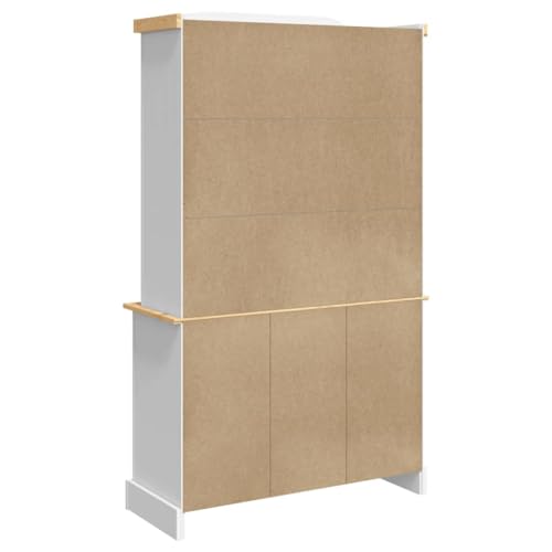 Highboard, Craft Cabinet Kitchen Storage Linen Cabinet Pantry Cabinet Suitable for Kitchens Small Spaces Bedroom Living Room, Corona Brown 44.1"x16.9"x77.2" Solid Wood Mexican Pine