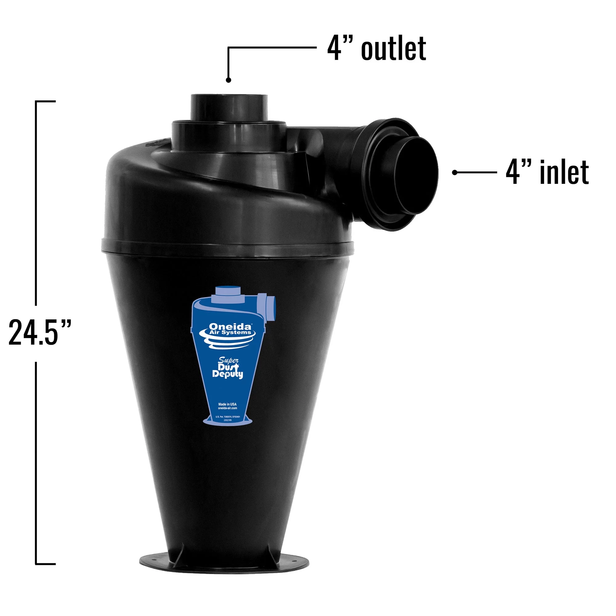 Oneida Air Systems Super Dust Deputy 4/5 Deluxe Cyclone Kit, Black