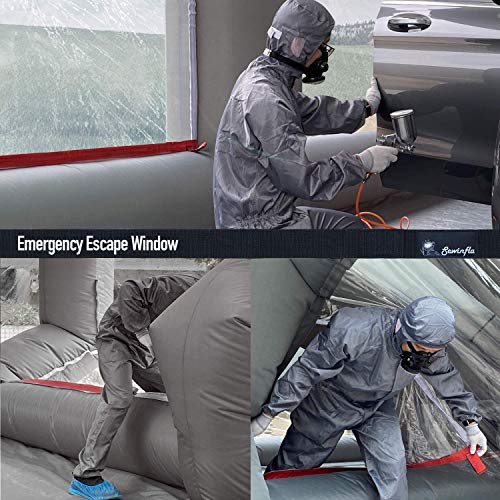 Sewinfla Portable Inflatable Paint Booth 26x15x10Ft Spray Paint Booth, Powerful Two Blowers Inflatable Spray Booth with Air Filter System, Car Paint Booth for Car