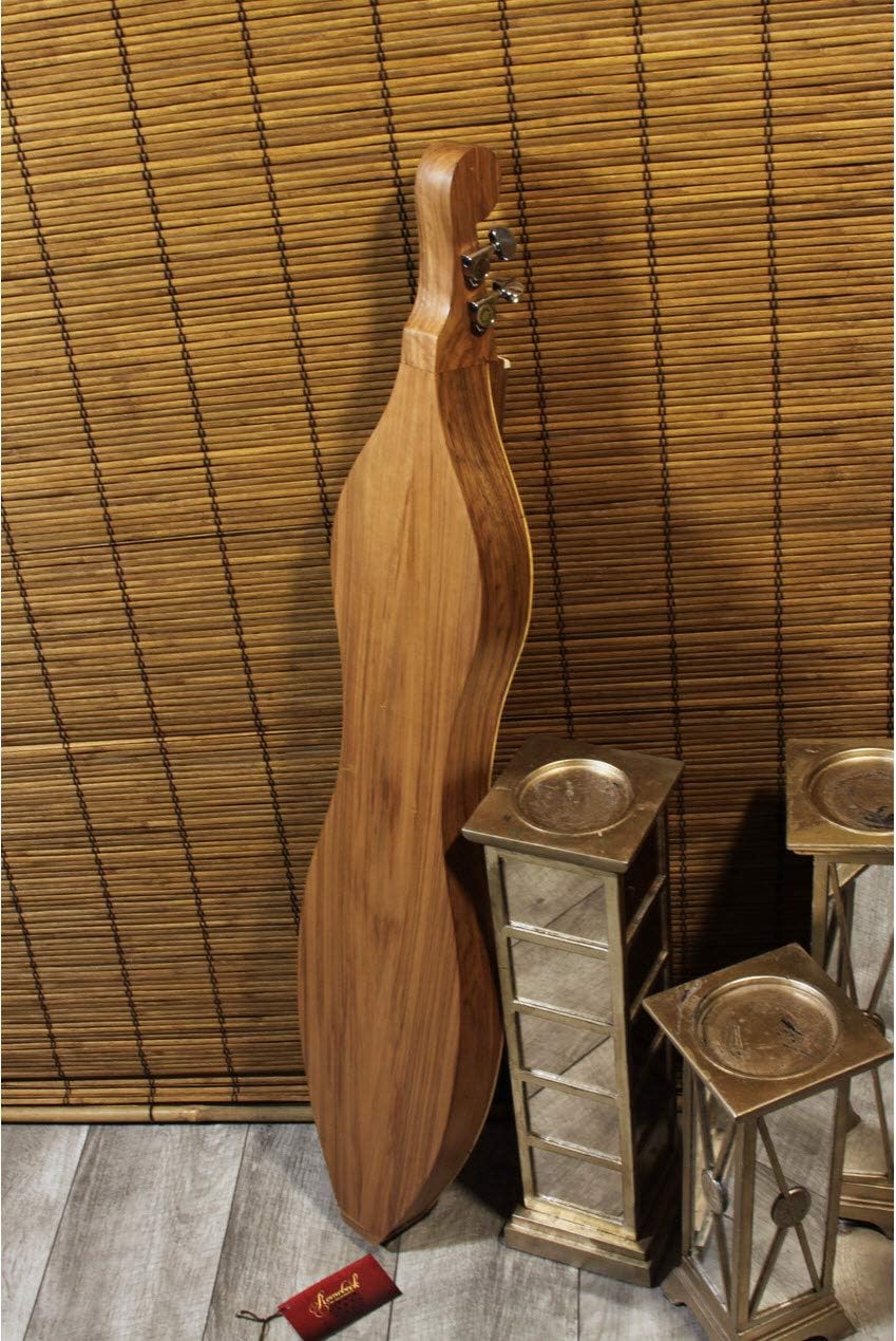 Mountain Dulcimer Package Includes: Roosebeck Grace Mountain Dulcimer 4-String Vaulted Spruce Knotwork, Walnut + Dulcimer Gig Bag Case + 4 String Replacement Strings Se
