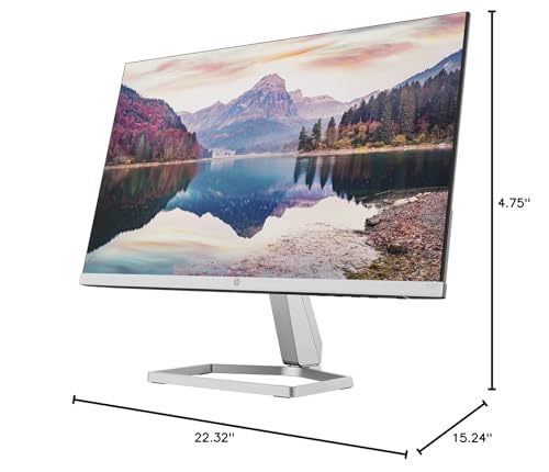 HP M22f 22” 1080P FreeSync Monitor 2D9J9AA#ABA Bundle with Docztorm Dock, 22" IPS FHD (1920x1080) 75Hz Anti-Glare Display, HDMI, VGA, Ideal for Home & Business (2024 Latest Model) - Pack of 2