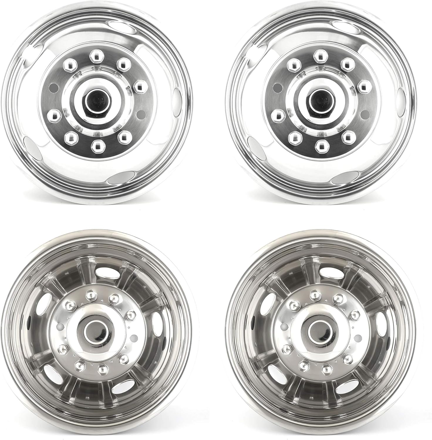 Kucaruce Set of 4 19.5 10 Lug Wheel Skins Hub Caps Rim Covers Stainless Steel Wheel Simulators For 2008-2020 R_a_m 4500 5500 Pickup