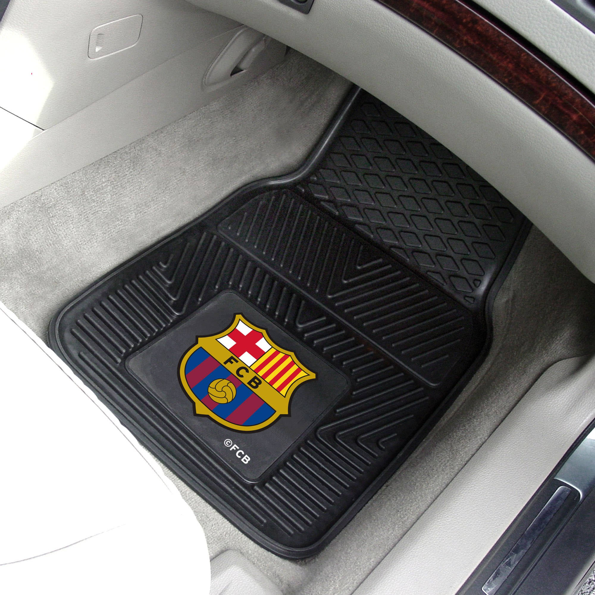 Fcbarcelona 2-pc Vinyl Car Mat Set 17x22x27x22
