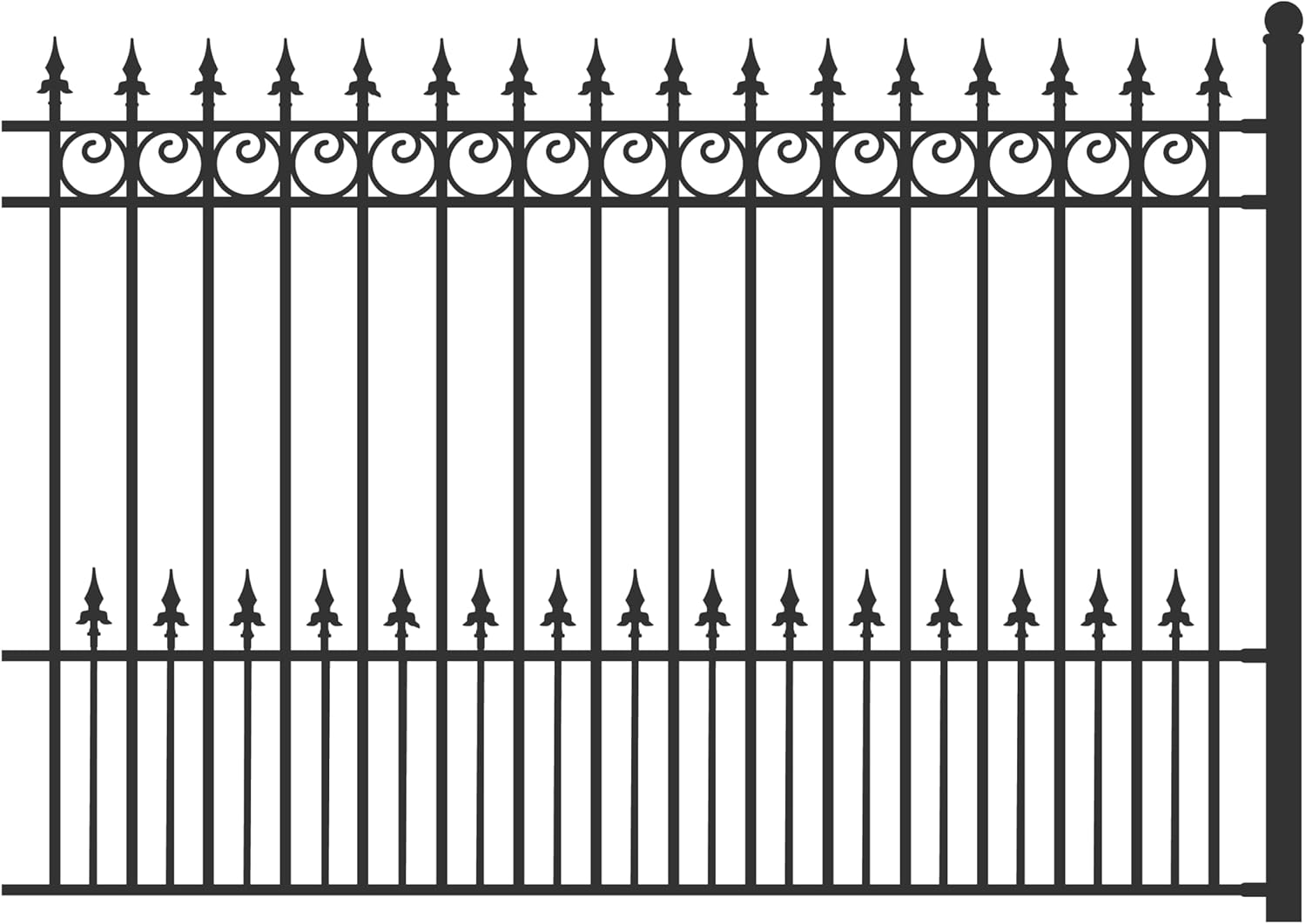 ALEKO Security Fence Kit | 4-Panel Steel Fencing Kit | Modern Garden Anti-Rust Panels | Residential Commercial Use | 8x5 Each | 4FENCEPRA | PRAGUE