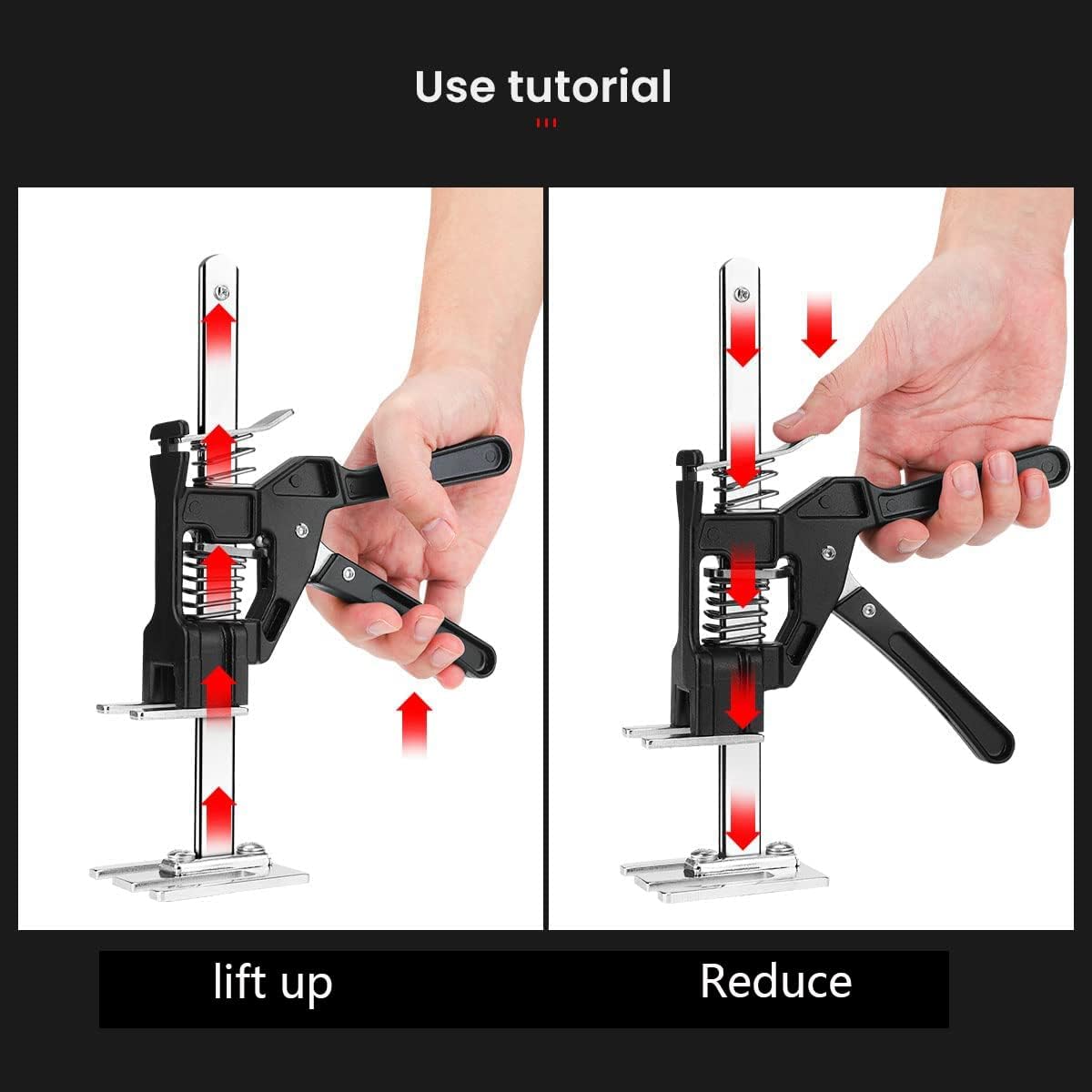 2 Packs Labor-Saving Arm Height Adjuster Lifting Device, Hand Lifting Tool Jack, Drywall Lifts, Furniture Jack for Door, Cabinet, Wall Tile, Lifting Height 9.8Inch, Maximum 260 Pounds Pack of 2