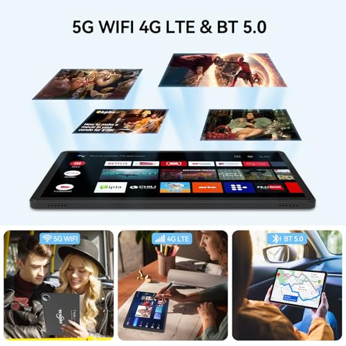 Tablet 11 inch Android 14 Tablet, 2025 Latest Update 128GB ROM 16GB RAM, 4G LTE Tableta, 5G WiFi+Cellular, Octa-Core, 21MP Dual Camera,1TB Expand, Incell FHD Screen, 7000mAh - Unclocked for T-Mobile