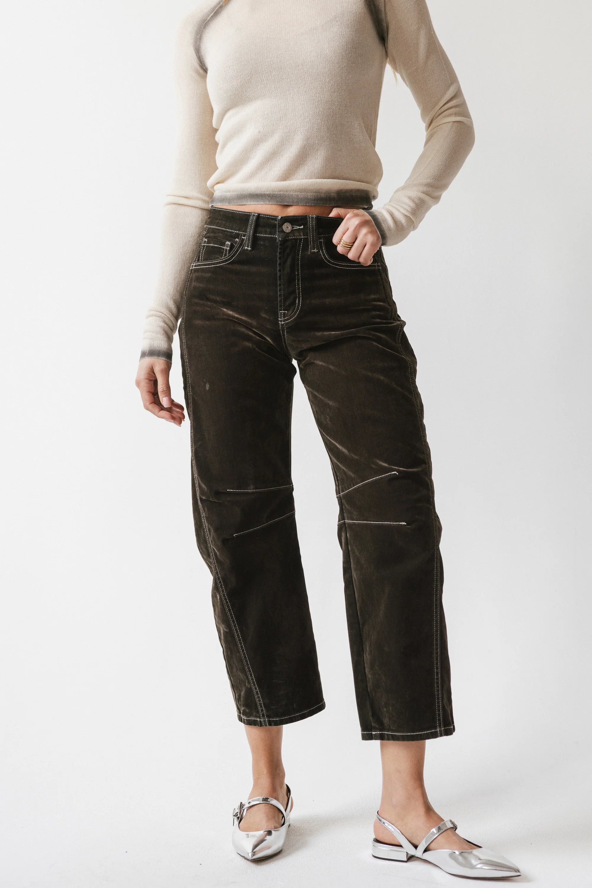 Rita Velvet Barrel Jeans