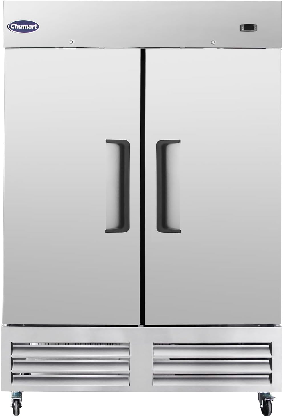 54" W Commercial Freezer with 2 door Stainless Steel 49 Cu. Ft Reach-in Freezer 6 Adjustable shelves Fan Cooling Freezer for Restaurant, Commercial Kitchen, Shop, ETL Certification