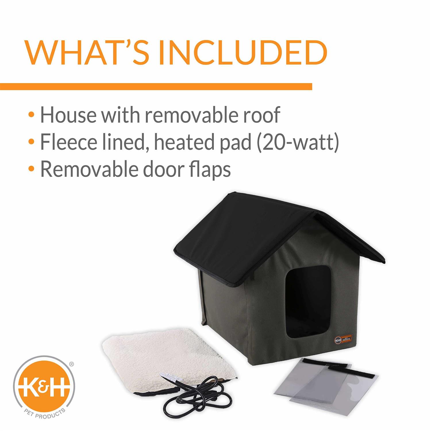 K&amp;H Pet Products Outdoor Heated Kitty House Cat Shelter - Pet Supplies online store