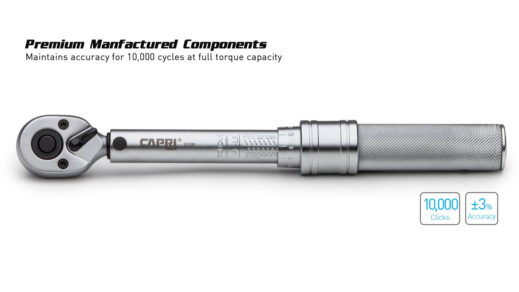 Capri Tools 1/4-Inch Drive 20-150 in/lbs Industrial Torque Wrench