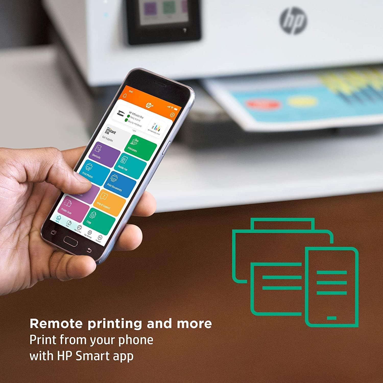 HP OfficeJet Pro 8025e All-in-One Wireless Color Inkjet Printer for Office - Print Scan Copy Fax- Auto 2-Sided Printing-4800 x 1200 dpi, 20 ppm, 225-Sheet, Gray-Bundle with Ahaghug Printer Cable