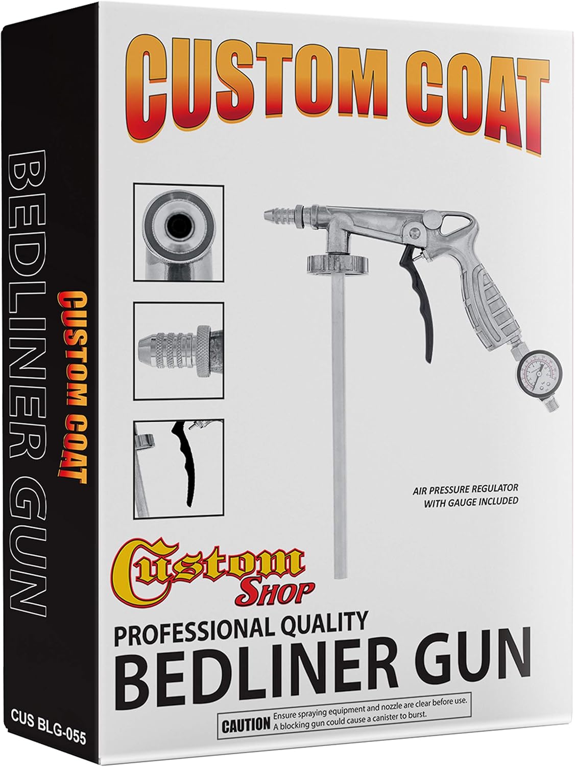 U-Pol Raptor Mesa Gray Urethane Spray-On Truck Bed Liner Kit and Custom Coat Spray Gun with Regulator, 8 Liters