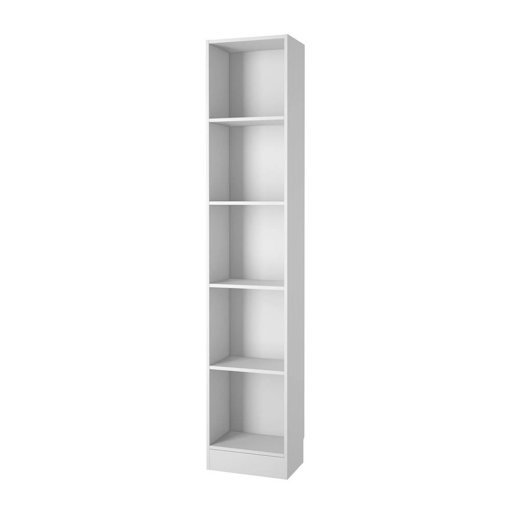 Tvilum Element Tall Narrow 5-Shelf Bookcase, White