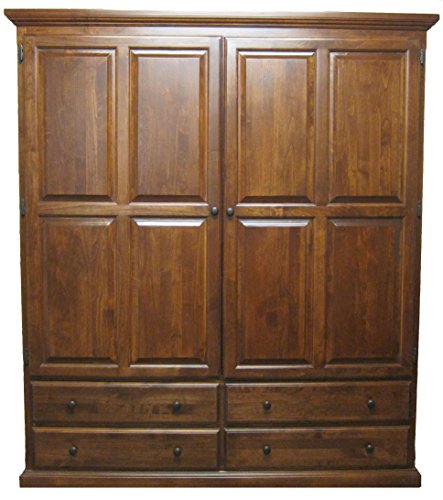 Traditional Wardrobe: 60W x 72H x 21D 60w Whitewash Alder