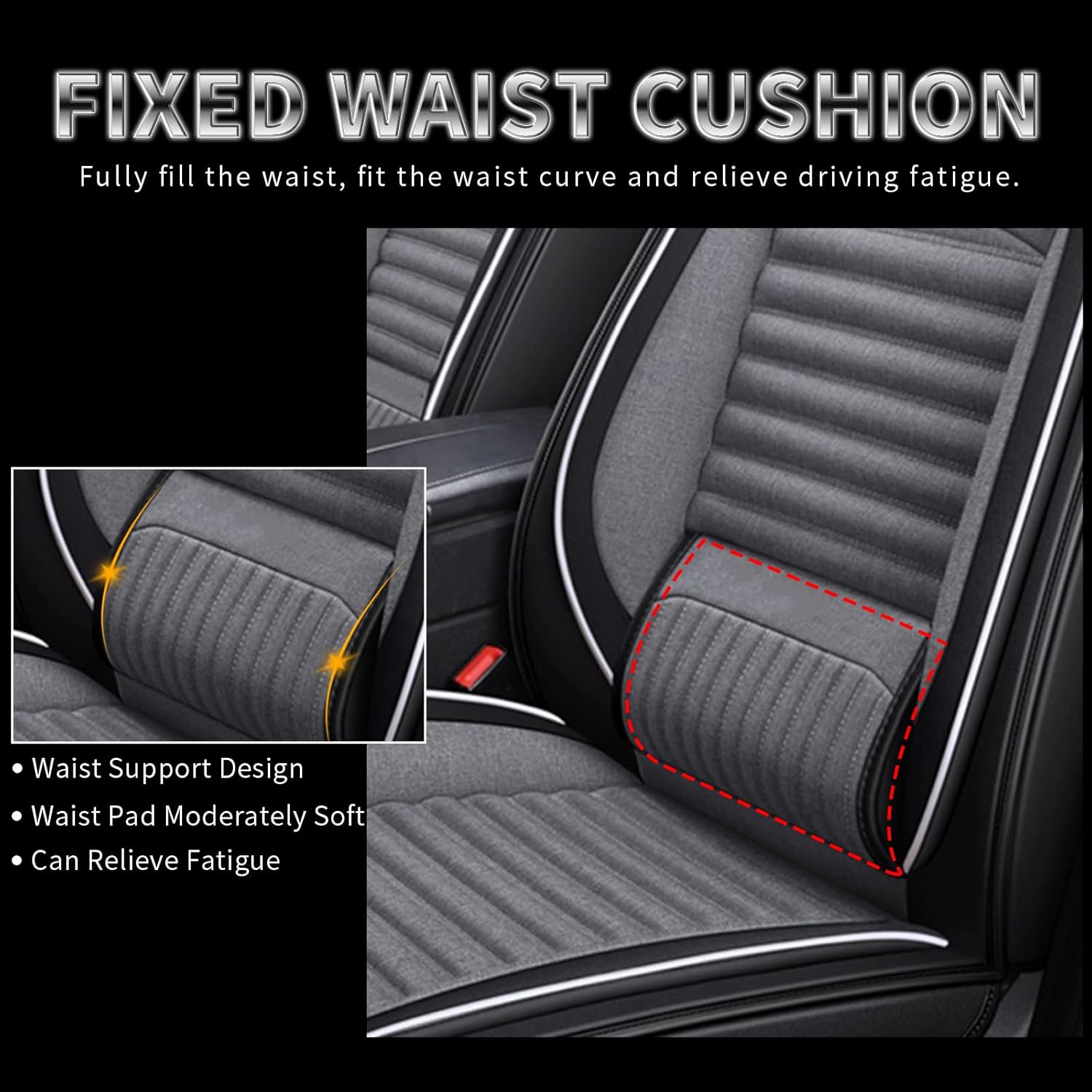 TTX LIGHTING Car Seat Covers Custom Fit for 2018-2021 Nissan-Kicks, Auto Full Set Seat Cushion Linen Compatible with Airbag（Red&Black）