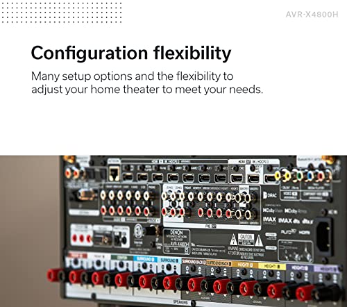 Denon AVR-X4800H 9.4 Channel 8K Home Theater Receiver IMAX Enhanced with Dolby Atmos/DTS:X and HEOS Built-in (Renewed)
