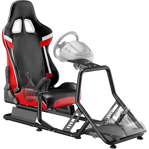 ARES WING Racing Simulator Cockpit with Monitor Mount and Seat, Formula and GT Sim Racing Cockpit Compatible with Fanatec, Thrustmaster, Logitech, Moza Racing Games on PS5, PS4, Xbox and PC