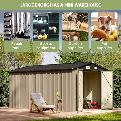Patiowell 3 x 3 FT Outdoor Storage Shed,Small Garden Tool Storage Shed with Sloping Roof and Single Lockable Door, Outdoor Shed for Backyard Garden Patio Lawn, Grey