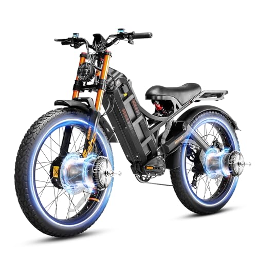 2025 Romeo Pro 3/Pro 2 Electric Bike for Adults 5000W/4000W Dual Motor E Bike 50/46MPH 60V/80Ah 52V/70AH Long Range Electric Bicycle,26 * 4.0 Fat Tire Full Suspension Electric Mountain Bike