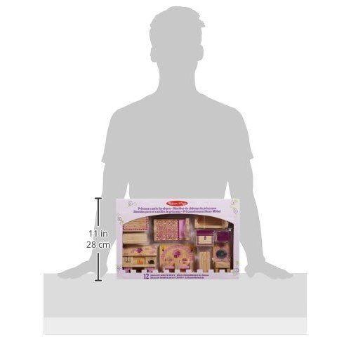 Melissa u0026 Doug Princess Castle Wooden Dollhouse Furniture (12 Pcs)