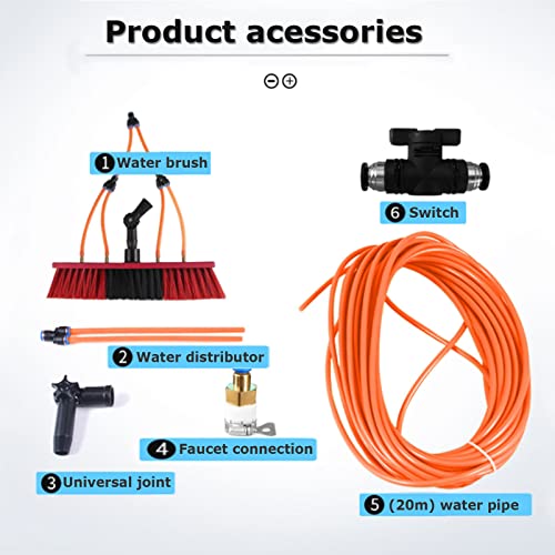 Water Fed Pole Kit, Window and Solar Panel Cleaning System Pole, Water Fed Telesbrush/Windows Cleaning & Washing Tool(12Ft-36Ft),30Cmbrush-36Ft/10.8M/55Cmbrush/18Ft/5.4M