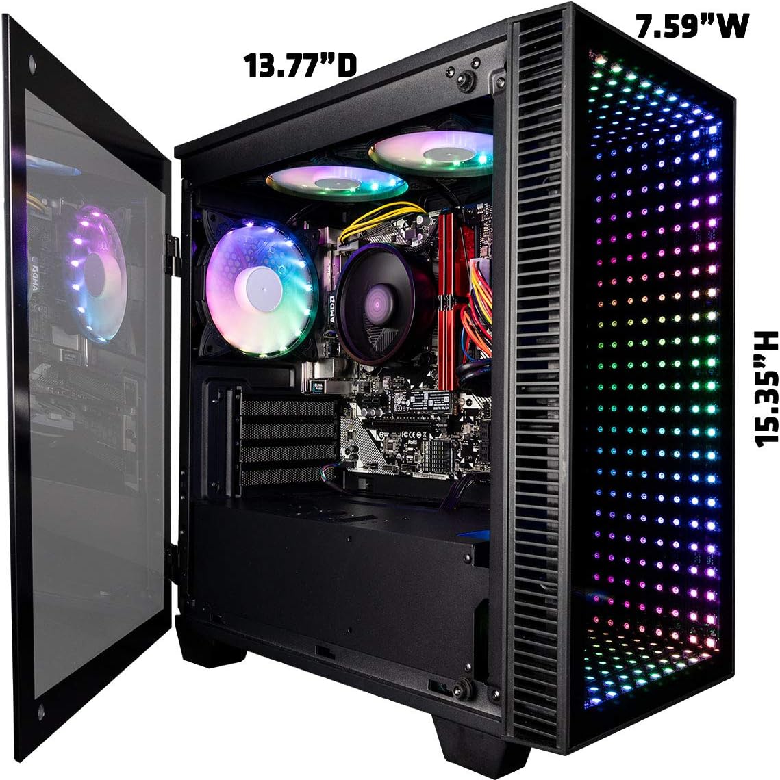 CUK Continuum Micro Gaming PC (AMD Ryzen 5 5600G with Radeon Graphics, 16GB RAM, 256GB NVMe SSD, 500W PSU, AC WiFi, Windows 11 Home) Gamer Desktop Computer
