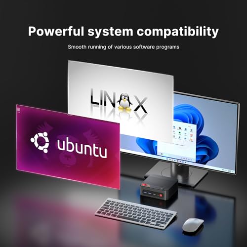 Mini Gaming PC P4, AMD Ryzen 7 5700U (8C/16T,up to 4.3GHz), Mini Computers DDR4 32GB RAM 1TB NVMe SSD, Mini PC Windows 11 Pro 4K@60Hz Triple Display/BT5.2/WiFi 6E/2.5G Dual LAN
