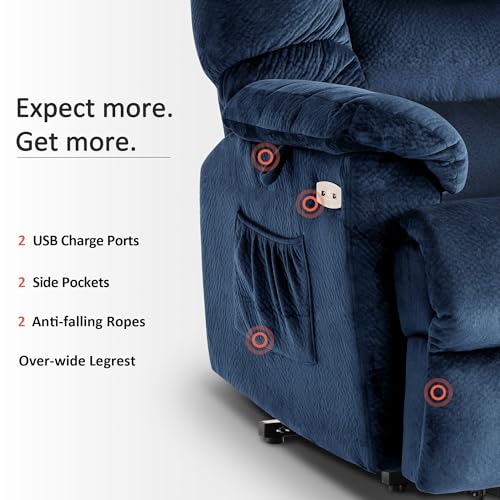 MCombo Triple Motor Power Lift Recliner Chair Sofa with Power Adjustable Headrest for Elderly People, Infinite Position, Fabric 7630 (Brown)
