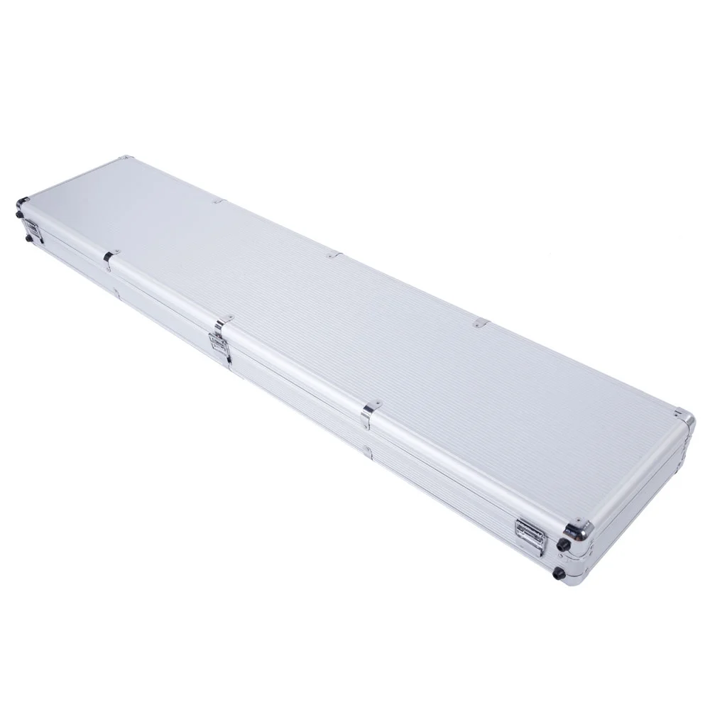 Zimtown 53" Long Aluminum Locking Gun Shotgun Hard Storage Box Carry Case With 2 Combination Lock Silver