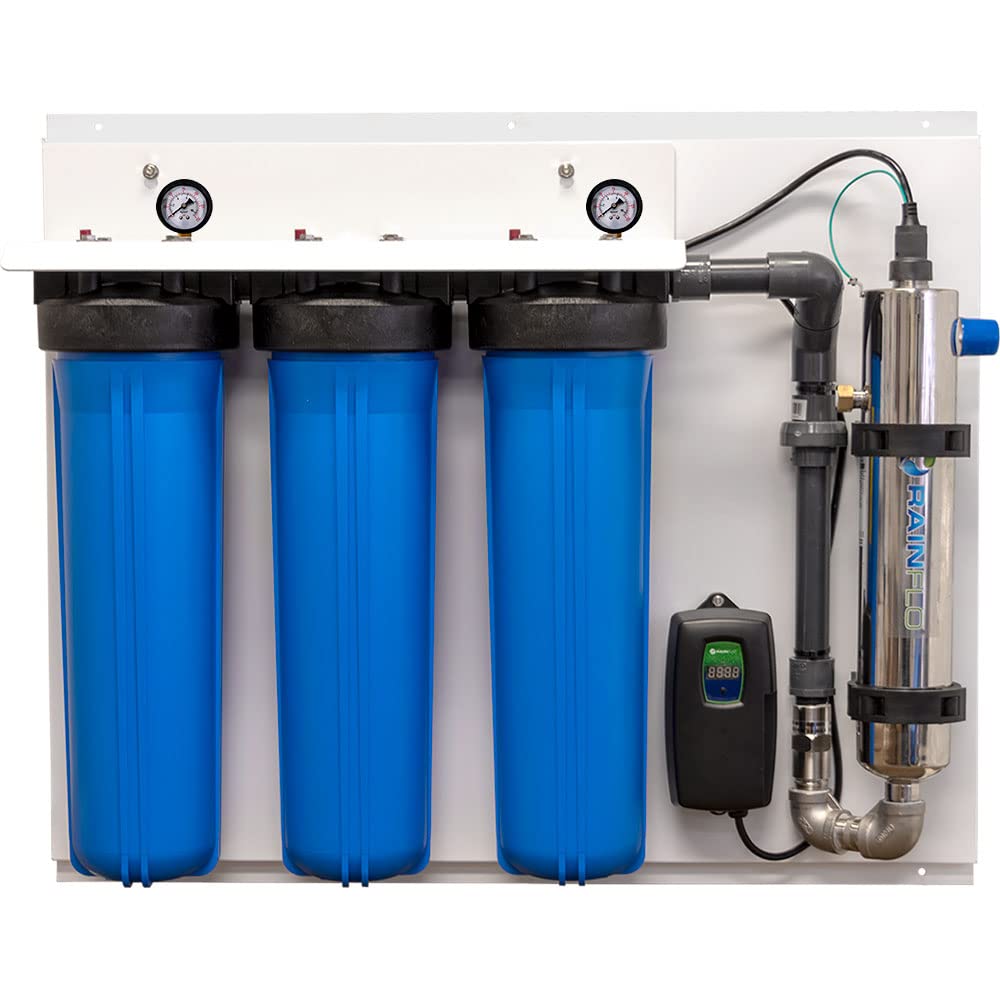 Whole House Complete Water UV Disinfection and Sediment Filtration System, RainFlo (Triple) 15 GPM