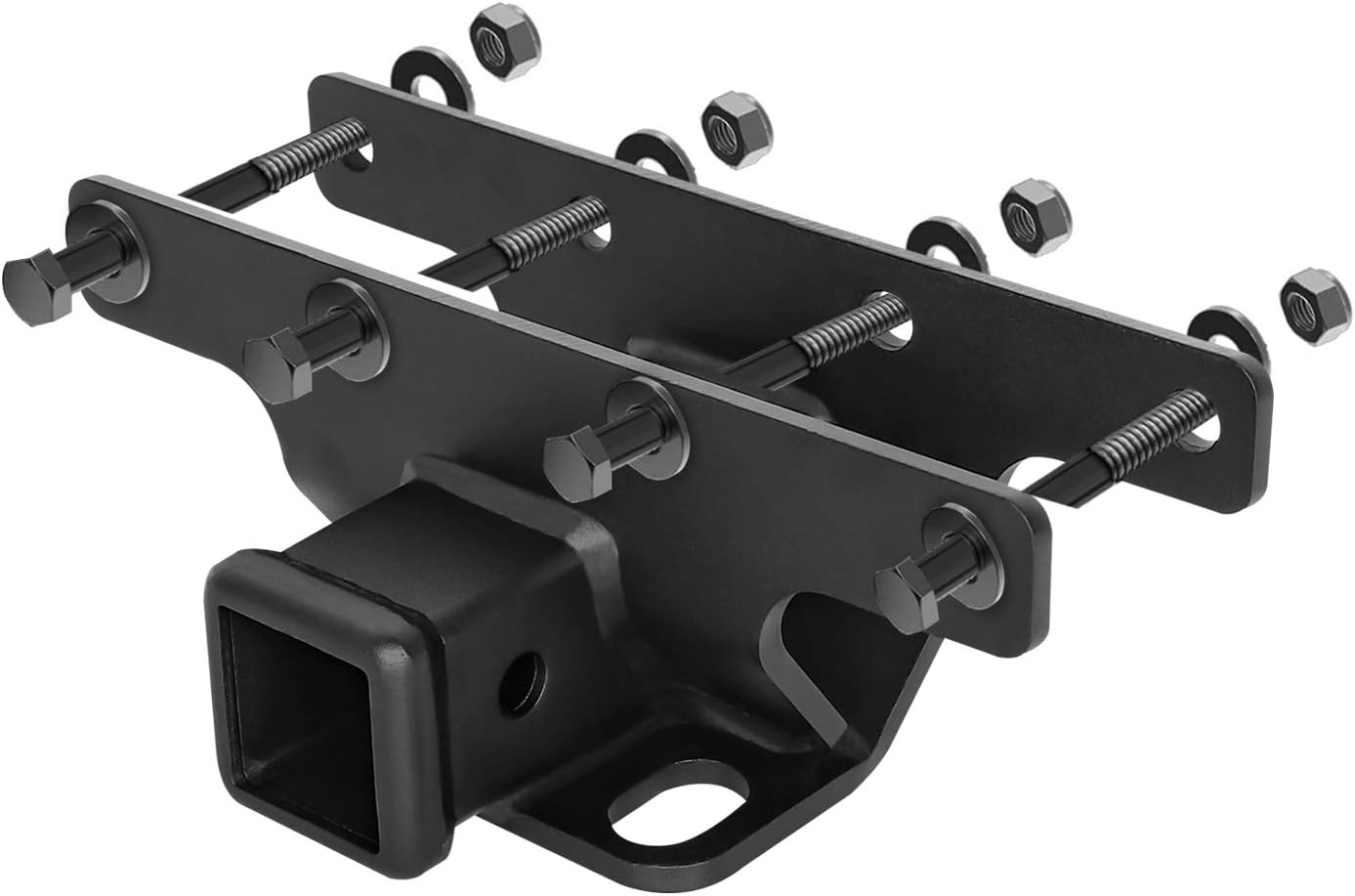 Hitch Receiver, AAIWA 2" inch Rear Receiver Hitch, Towing Trailer Hitch Kit Compatible with 2007-2018 Jeep Wrangler JK 2 Door & 4 Door Unlimited, Black Pack of 2