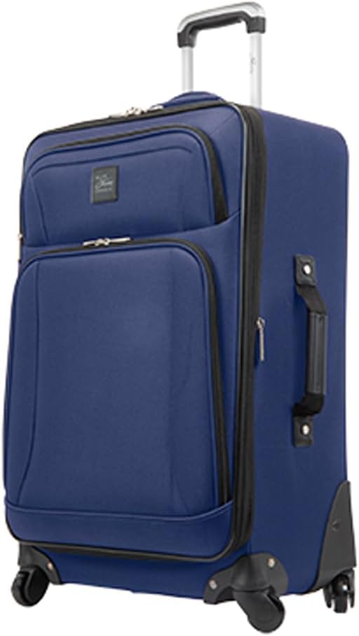 Skyway Epic Softside Medium Checked Luggage - Lightweight Suitcase with Wheels | TSA Approved Travel Bag | Spinner Suitcase | Large Luggage Set with Telescoping Handle, 24 inch, Surf Blue