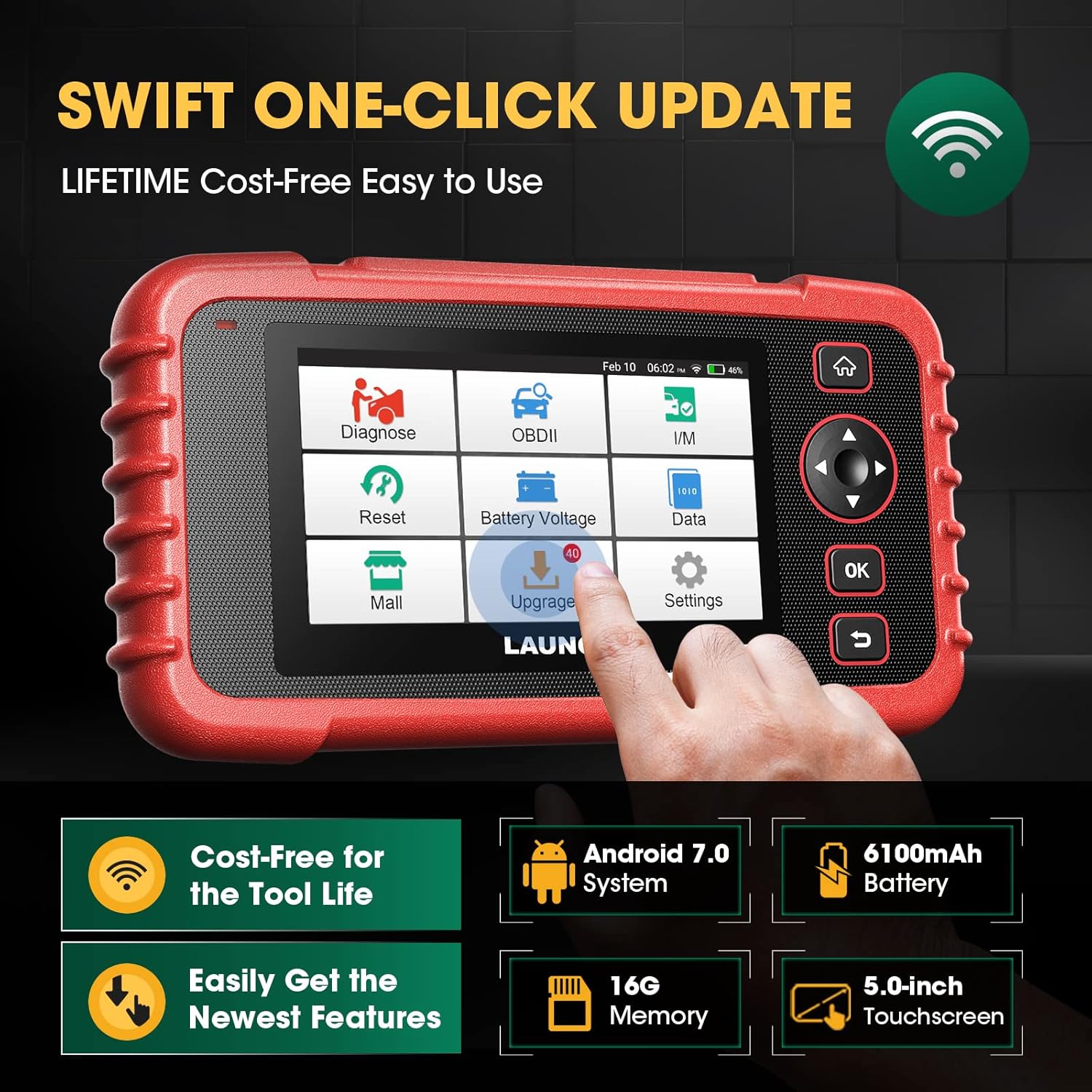 LAUNCH CRP129X OBD2 Scanner for Car, 2022 Scan Tool ABS SRS Transmission Car Check Engine Code Reader, Diagnostic Scanner for Oil/EPB/SAS/TPMS Reset, Throttle Matching, Auto VIN, Free Online Update