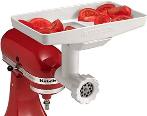 KitchenAid KSMGBC Food Meat Grinder Attachment with Sausage Stuffer Kit and Food Tray