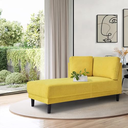 65" Modern Chaise Lounge Sofa Chair, Sleeper Sofa, Upholstered Indoor Chaise Lounge, Corner Sofa Couch, Sofa Bed Leisure Sofa Recliner for Bedroom, Living Room, Office & Apartment, Grey