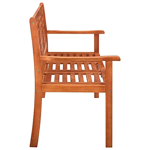 Patio Benches 3-Seater Patio Bench 59.1" Solid Eucalyptus Wood,Rustic Brown Eucalyptus Wood Patio Bench with Backrest for Outdoor Relaxation and Comfort Outdoor Furniture & Accessories