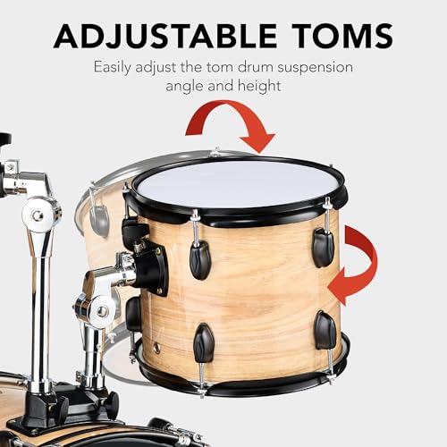 Best Choice Products 5-Piece Full Size Complete Adult Drum Set w/Cymbal Stands, Stool, Drum Pedal, Sticks, Floor Tom - Dark Blue Sparkle