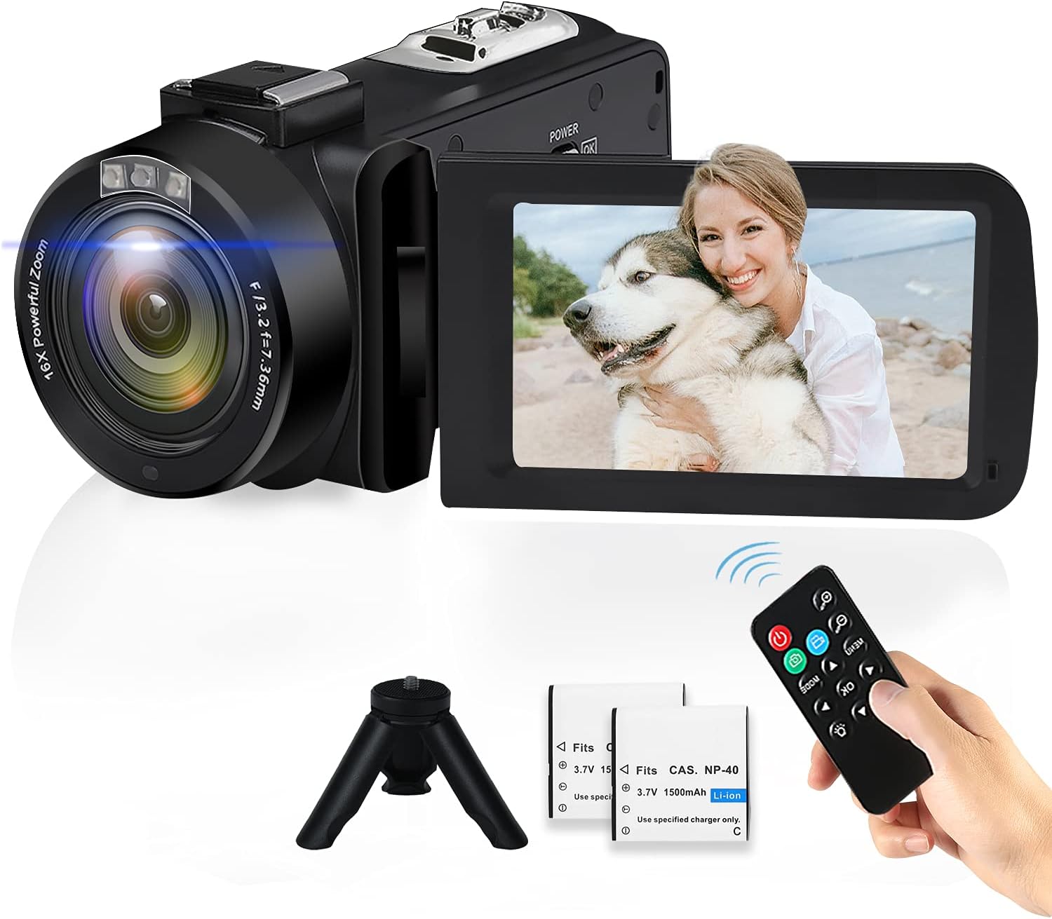 VJIANGER 4K Digital Camera 48MP Pixel Autofocus Vlogging Camera 3.0" IPS 30FPS Flip Screen 16X Digital Zoom Fixed Camera Lenses for Photography on YouTube with 32GB SD Card, 2 Batteries (Black)