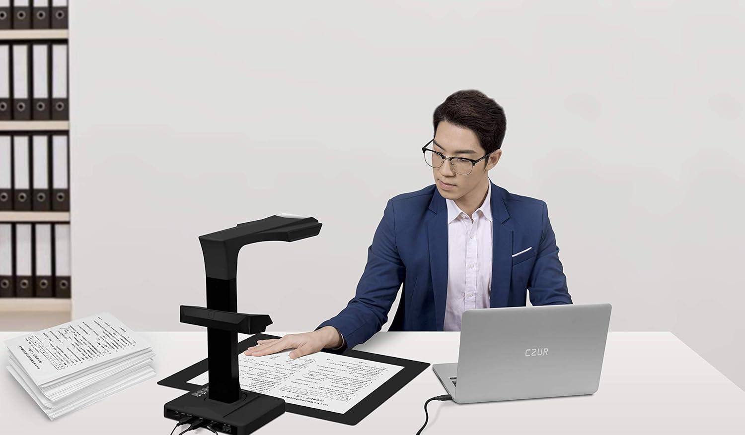 CZUR ET18 Pro Professional Document Scanner, 2nd Gen Auto-Flatten & Deskew Tech, 18MP HD Camera, Capture A3, 186 Languages OCR, Convert to PDF/Searchable PDF/Word/Tiff/Excel, Run On Windows & MacOS