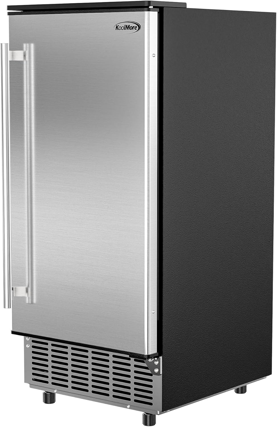 KoolMore Stainless-Steel Built-in Ice Maker Machine with Large 25 lb. Cube Storage Basket, Full Cube Production, Fast Ice Making Time, Free-Standing/Under-Counter - 75lbs of Ice per Day (BIM75-BS)