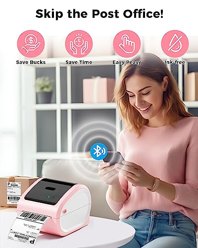 COLORWING Thermal Shipping Label Printer,D520 Bluetooth Thermal Label Printer for Small Business 4x6, Wireless Label Printer with A Label Bin Compatible with USPS,Amazon,Ebay,Etsy,Etc