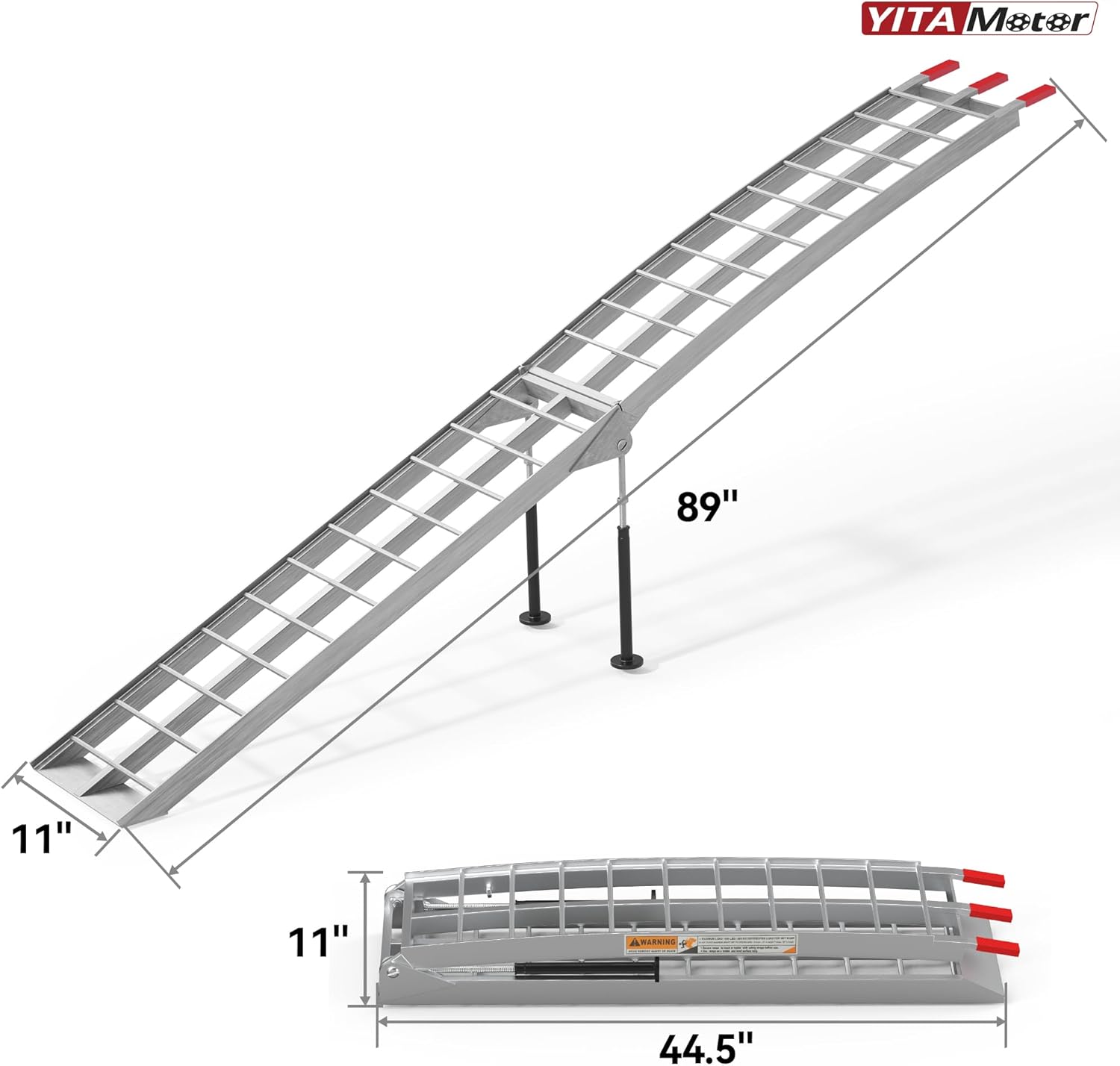 YITAMOTOR ATV Ramps 7.5ft, 3000 lbs Aluminum Folding Loading Ramps with Removable Support Legs, Truck Ramps for ATV UTV Pickup Trailer Motorcycle Dirt Bike Lawn Mower Snowblower, 2pcs