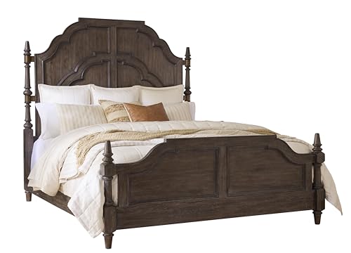 Traditional Wooden 6 Pcs Bedroom Furiture Set Including Queen Panel Bed, Dresser, Mirror, Bachelor'S Chest & 2xNightstand in Dark Wood