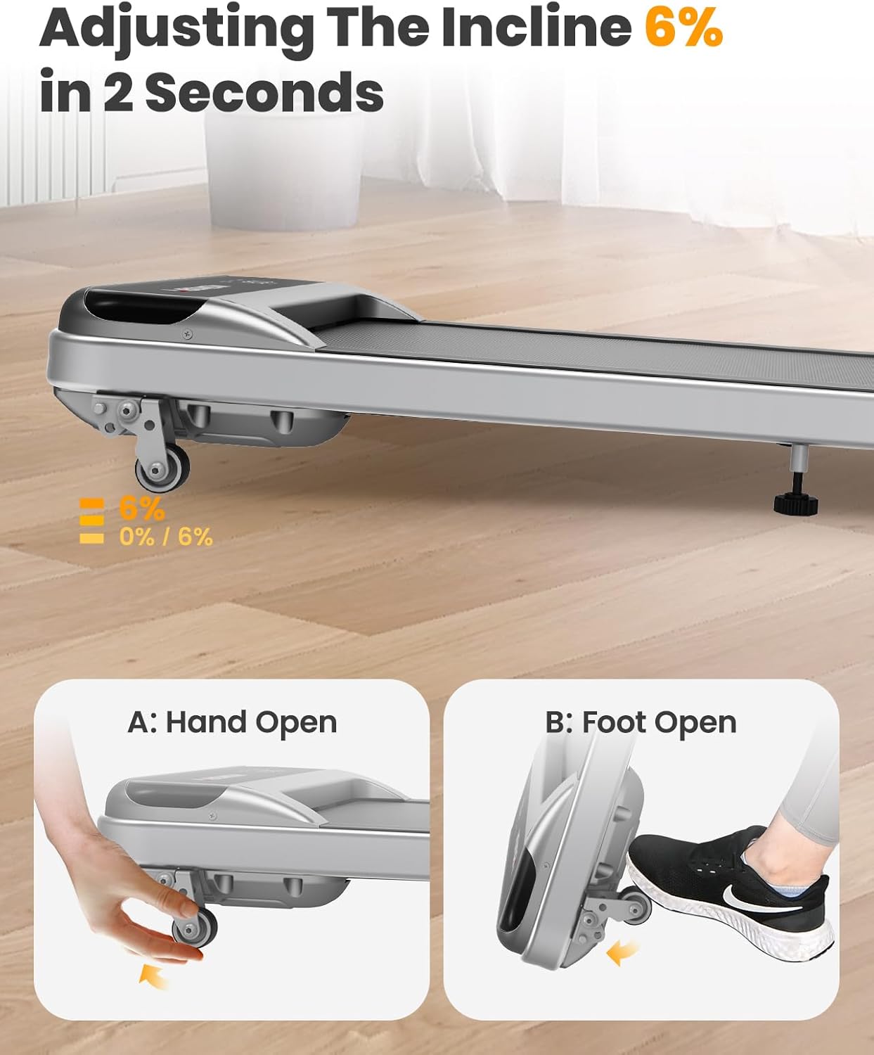 Under Desk Treadmill, Walking Pad with Remote Control, Under Desk Treadmill for Home Office